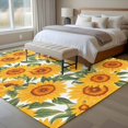 thumbnail image 5 of Rectangle Area Rug 6x9ft,Watercolor Sunflower Pastoral Flower Washable Carpet Non-Slip Runner Accent Rugs Indoor Floor Mat for Bedroom Living Room Decor,Seamless Floral Leaf, 5 of 9
