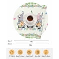 thumbnail image 6 of 15 Inch Round Placemats Set of 6, Easter Non Slip Heat Insulation PP Table Mats, Spring Gnomes Floral Bunny Eggs Green Lattice Washable Place Mats for Kitchen Dining Party Table Decor, 6 of 7