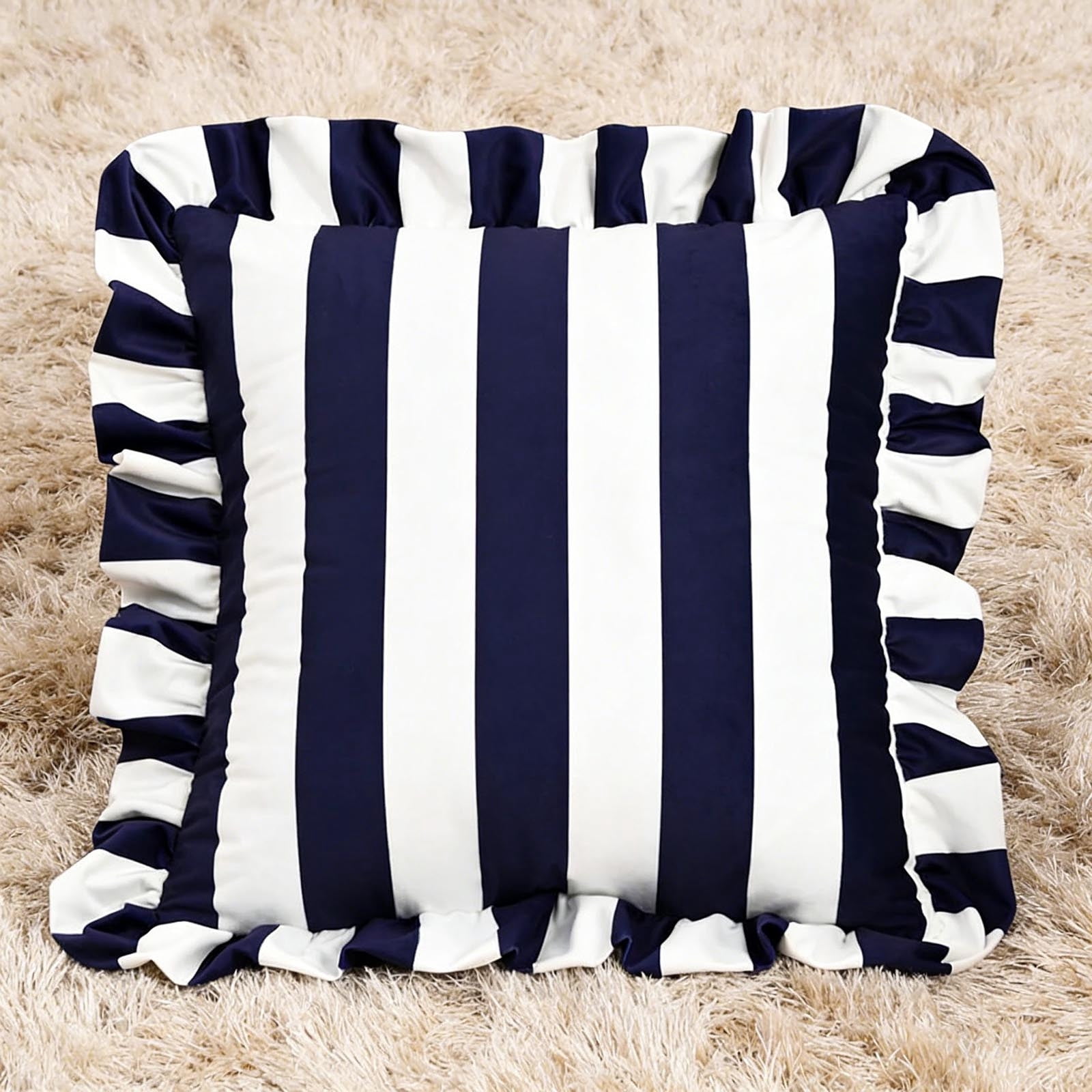 Outdoor Throw Pillows, Velvet Decorative Pillows, Ruffled Decorative Pillows (with filling), Perfect for Sofas, Bedrooms, and Living Rooms—Soft Home Textile Accessories
