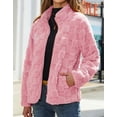 thumbnail image 2 of Fleece Jackets for Women Winter Coats Cable Knit Full Zippper Faux Sherpa Jacket Outerwear with Pockets Alsol Lamesa, 2 of 3
