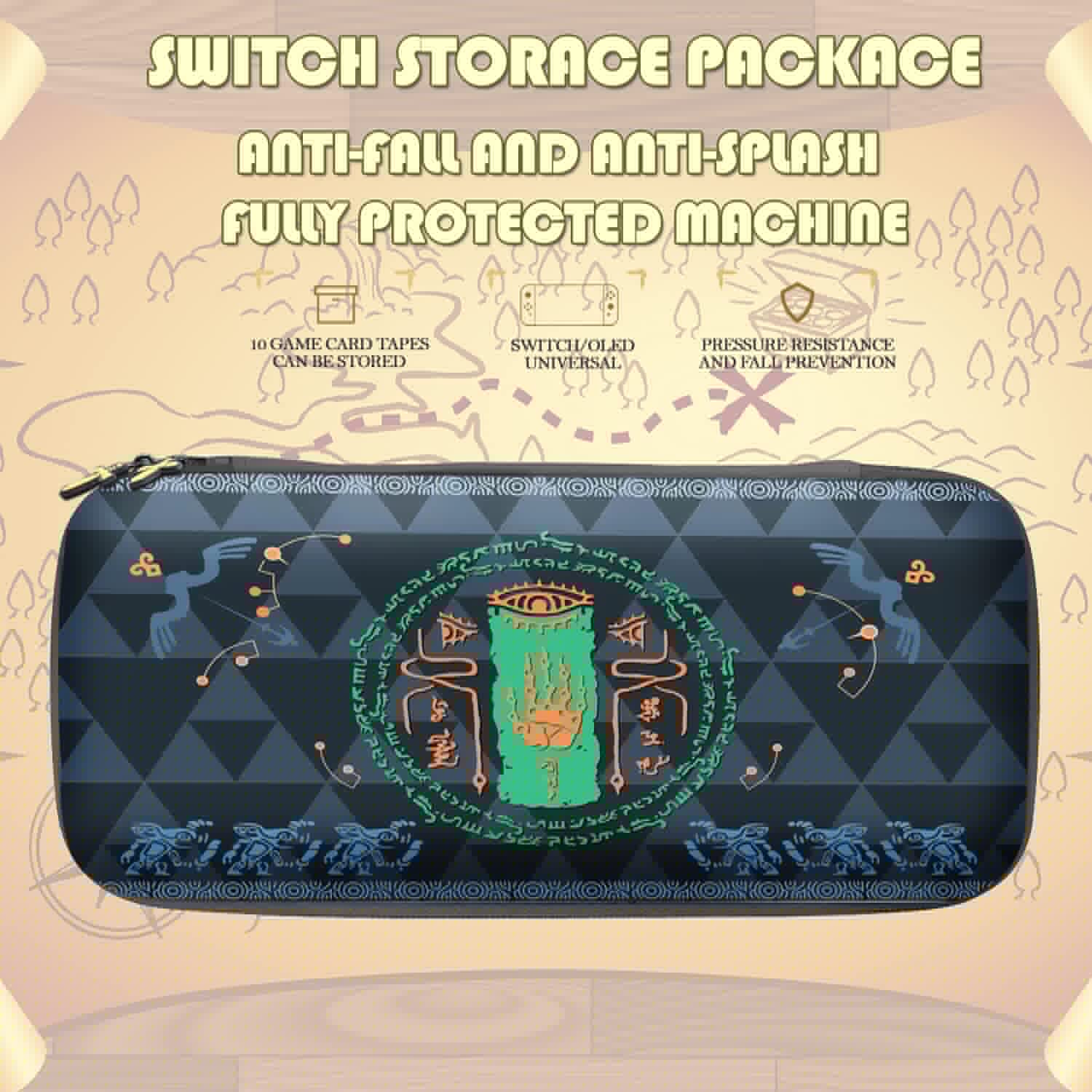 thumbnail image 4 of Étui Rigide de Transport Compatible avec Nintendo Switch / OLED, pour Zelda tear of the kingdom Étui de Voyage Portable avec Housse de Protection PC Ensemble de Poignées pour Pouces, 4 of 8