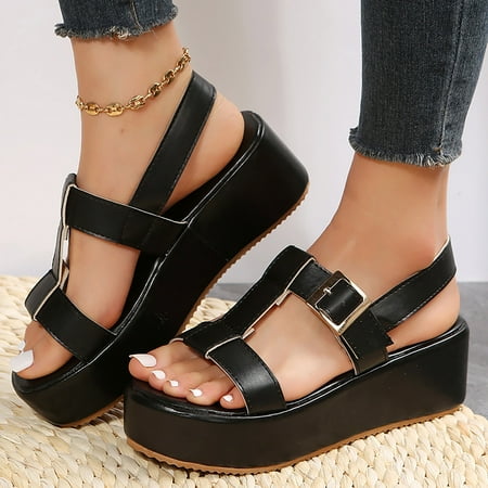 

Summer Savings Clearance! loopsun Summer Sandals for Womens Womens Sandals Women Ladies Fashion Flat Heel Sandals Comfortable Round Toe Causal Sandals Shoes
