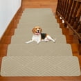 thumbnail image 2 of Hiroekza Non-Slip Stair Mats Stair Treads - Soft, Absorbent, Washable & Customizable Stair Carpets for Home Safety & Style Beige, 2 of 9
