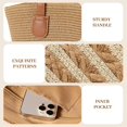 thumbnail image 4 of Pleneal Straw Bag For Women, Summer Straw Beach Handbags Large Shoulder Purses Woven Tote Bag,Beige and Khaki Stripe, 4 of 6