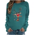 thumbnail image 2 of Wancir Womens Christmas Sweatshirt Funny Reindeer Snowman Crewneck Xmas Holiday Long Sleeves Pullover Tops, 2 of 5