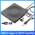 thumbnail image 2 of Unidad de CD/DVD Externa 6 en 1 USB3.0 Tipo C CD DVD RW VCD Unidad Óptica con Lector de Tarjetas SD TF Grabadora de DVD para PC Portátil, 2 of 5