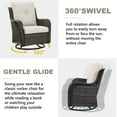 thumbnail image 2 of PARKWELL 7-Piece Outdoor High Back Patio Conversation Set,Wicker 6-Seat Furniture with Loveseat Sofa, Swivel Gliders,Coffee Table and Ottomans,Brown Wicker Beige Cushions, 2 of 8