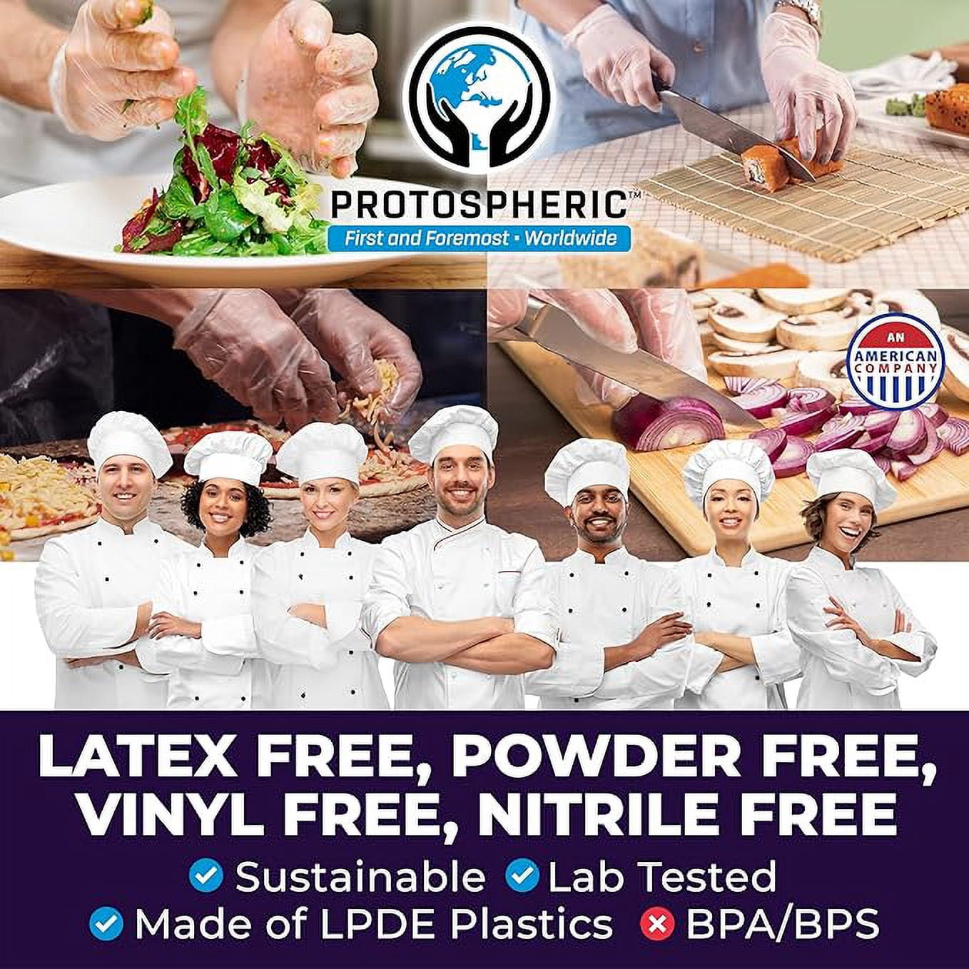 Protospheric Revolutionary NEW Disposable Gloves - 7X Stronger Yet Thinner Than Black Nitrile Gloves