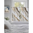 thumbnail image 4 of Tier Curtains 45 Inches Long, Marble Grey White Window Treatment Curtain Drapes, Abstract Cracked Crystal Gold Lines Small Curtain Drapes for Bathroom Laundry Room, 27.5"x45", 2 Panels, 4 of 7