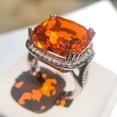 thumbnail image 3 of Womens Exaggerated Orange Gemstone Ring Gold Plated Inlaid Artificial Gems Semi-Precious Stones Geometric Copper Ring Fashion Jewelry Gift for Her, 3 of 5