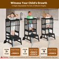 thumbnail image 2 of Toddler Standing Tower - Adjustable Height Toddler Kitchen Stool Helper - Kids Kitchen Step Stool for Learning with Removable Safety Railing Black, 2 of 16