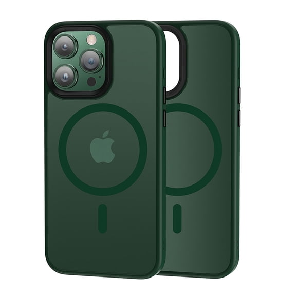 Magnetic Case for Apple iPhone 15 Pro, for iPhone 15 Pro Rugged Phone Shell Wireless Charging Support Mag safe Drop Protection Matte Skin-Feel Cover Case - Green