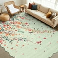 thumbnail image 3 of Garvee 5'x7' Floral Area Rugs Botanical Scalloped Rug, Non Slip Washable Rug Soft Butterfly Rug Low Pile Carpet for Living Room Bedroom Dining Room, Green, 3 of 8
