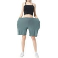 thumbnail image 7 of STARVNC Women Pleated Elastic Waistband Solid Color Shorts With Pocket, 7 of 7
