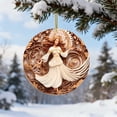 thumbnail image 5 of CSEONE Christmas Tree Decorations, Vintage Plastic Paper-Cut Hanging Decor for Holiday Wreath Mantel, Brown White Classic Pairs European Style Festive Home Decor, Beige, 5 of 8