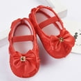 thumbnail image 2 of Baby Girls Mary Jane Flats with Bowknot Non-Slip Toddler First Walkers Princess Dress Shoes Infant Shoes 0 - 18 Months, 2 of 5