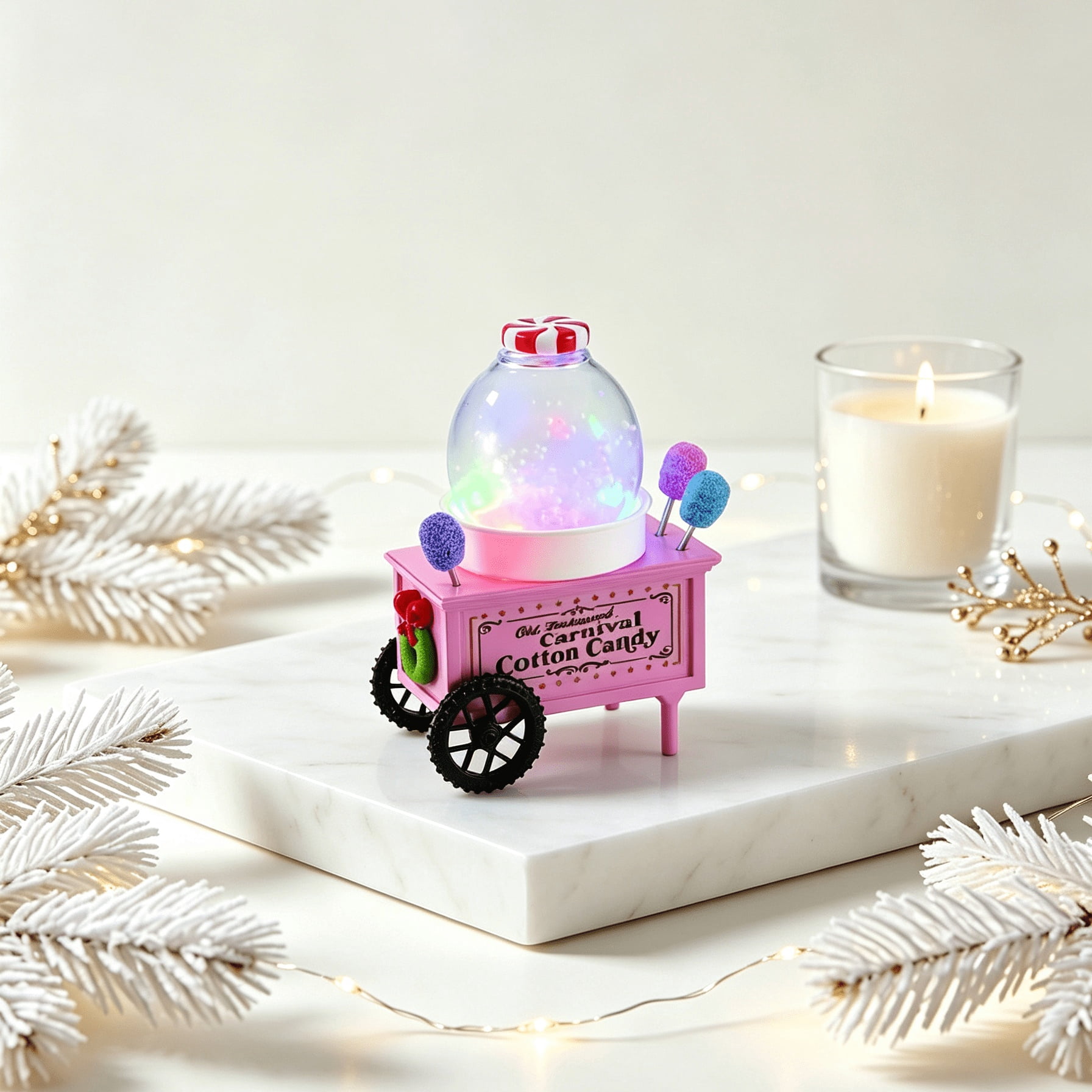 Light-Up Cotton Candy Maker Christmas Village Decoration, 5", by Holiday Time