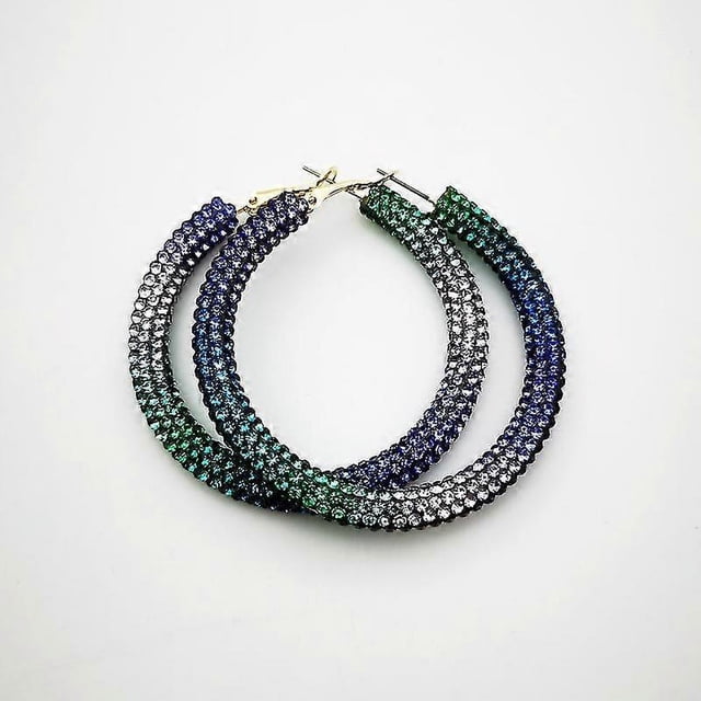 Juego de 6 pares de pendientes de aro de cristal de colores para mujer, superventas, baratos, color 04