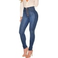 thumbnail image 6 of KUNMI Womens Curvy High Waist Stretch Butt Lifting Skinny Colombian Jeans, 6 of 11