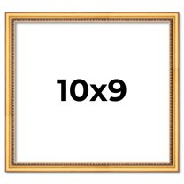 10x9 Frame Beaded Gold Solid Wood Picture Frame | 0.75 Inches Moulding Width | Liscio Oro