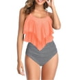 thumbnail image 3 of Liacowi Women Two Piece Tankini Sets High Waist Bikini Set Plus Size Ruffle Swimwear Swimsuit Swimming Costumes Bathing Suit Beachwear,S-2XL, 3 of 5