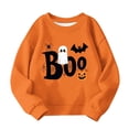 thumbnail image 4 of XUNKUSGA Halloween Sweatshirts for Girls Boys Casual Crewneck Long Sleeve Cute Printed Pullover Tops Soft Fleece Oversized Sweatshirts for Girls 1-13 Years 10-11 Years, 4 of 4