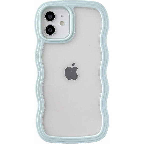 MYKOMI for iPhone 12 Case,Cute Curly Wave Frame Shape Shockproof Soft Phone Case