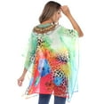 thumbnail image 3 of White Mark Women's 3/4 Sleeve Sheer Caftan Cover-up, 3 of 5