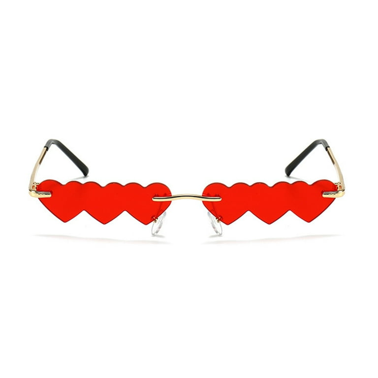 2020 Small Rimless Sunglasses Women Luxury Fashion Heart Unique for Outdoor  Party 