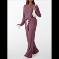 thumbnail image 4 of Conjuntos de Dos Piezas para Mujer, Suéter de Cuello Henley de Otoño, Chándal A Juego, Pijamas Cómodos con Bolsillos Vino Tinto M, 4 of 7