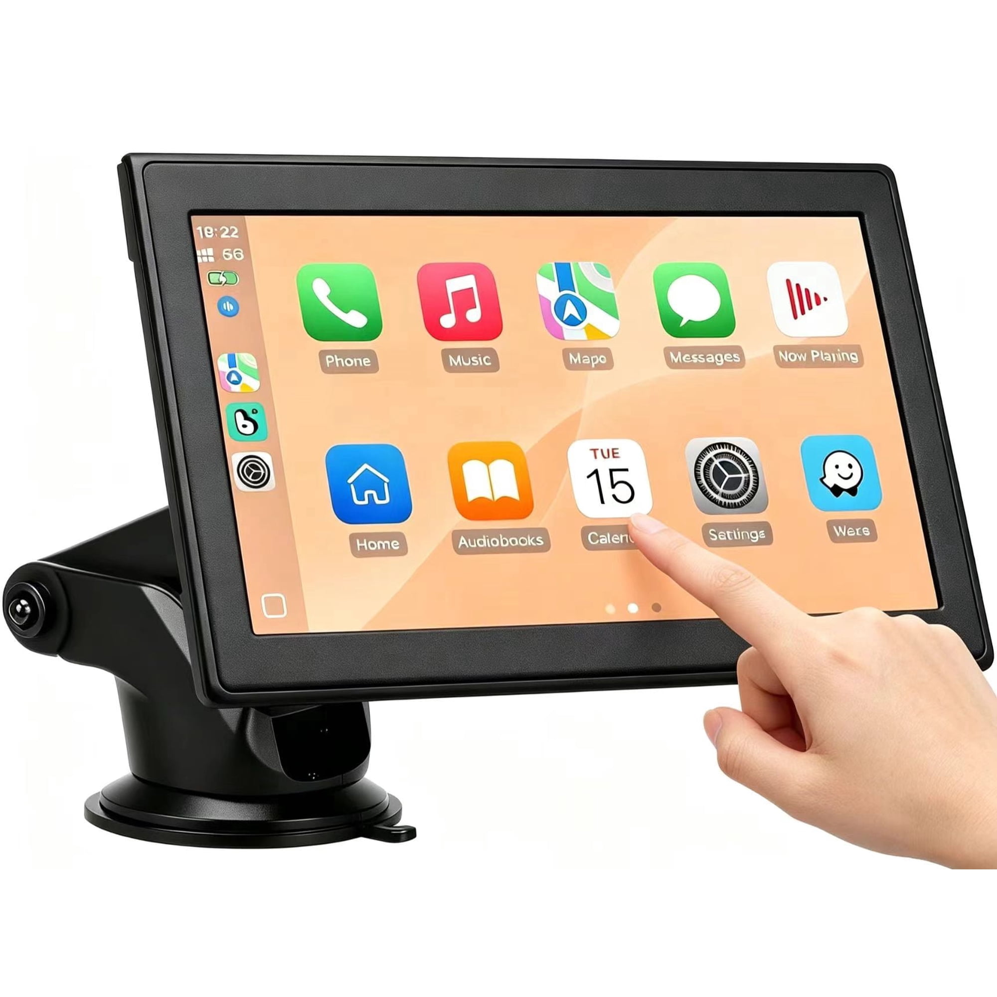 2026 New 7-inch HD CarPlay Touch Screen Portable Car Device, compatible with CarPlay and Android Auto. This car display is equipped with Bluetooth, AUX port, FM transmitter and voice control function