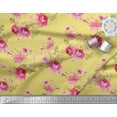 thumbnail image 2 of Soimoi Satin Silk Fabric Leaves,Rose & Peony Floral Printed Craft Fabric by The Yard 42 Inch Wide, 2 of 3