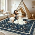 thumbnail image 3 of ZENELESS Washable Large Area Rugs for Living Room,8x10 Non-slip Carpet for Dining Room,Modern Accent Rug for Bedroom,Dark Blue, 3 of 9
