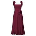 thumbnail image 4 of SMihono Women's Elegant Bridesmaid Dresses Square Neck Ruffle Split Midi Formal Dress for Wedding Guest Cocktail Party Wine M, 4 of 5
