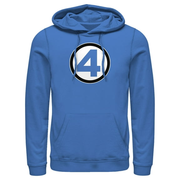 Men's Marvel: Fantastic Four Classic Logo  Pull Over Hoodie Royal Blue Large