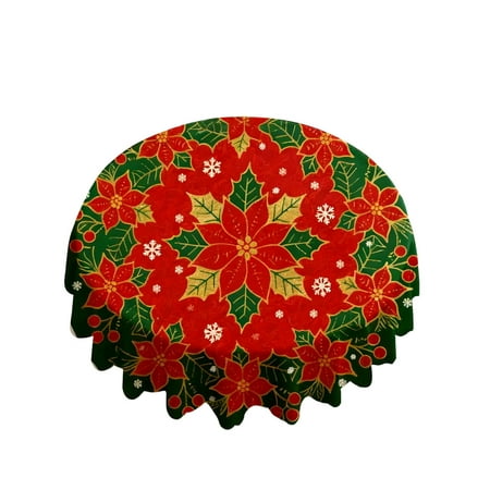 Christmas Tablecloth Santa Claus Design Holiday Table Cover for Dining Table Festive Polyester Fabric for Party Decor(G)