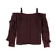 thumbnail image 1 of bar III Blusa con botones sólidos para mujer, rojo, extra pequeña, 1 of 2