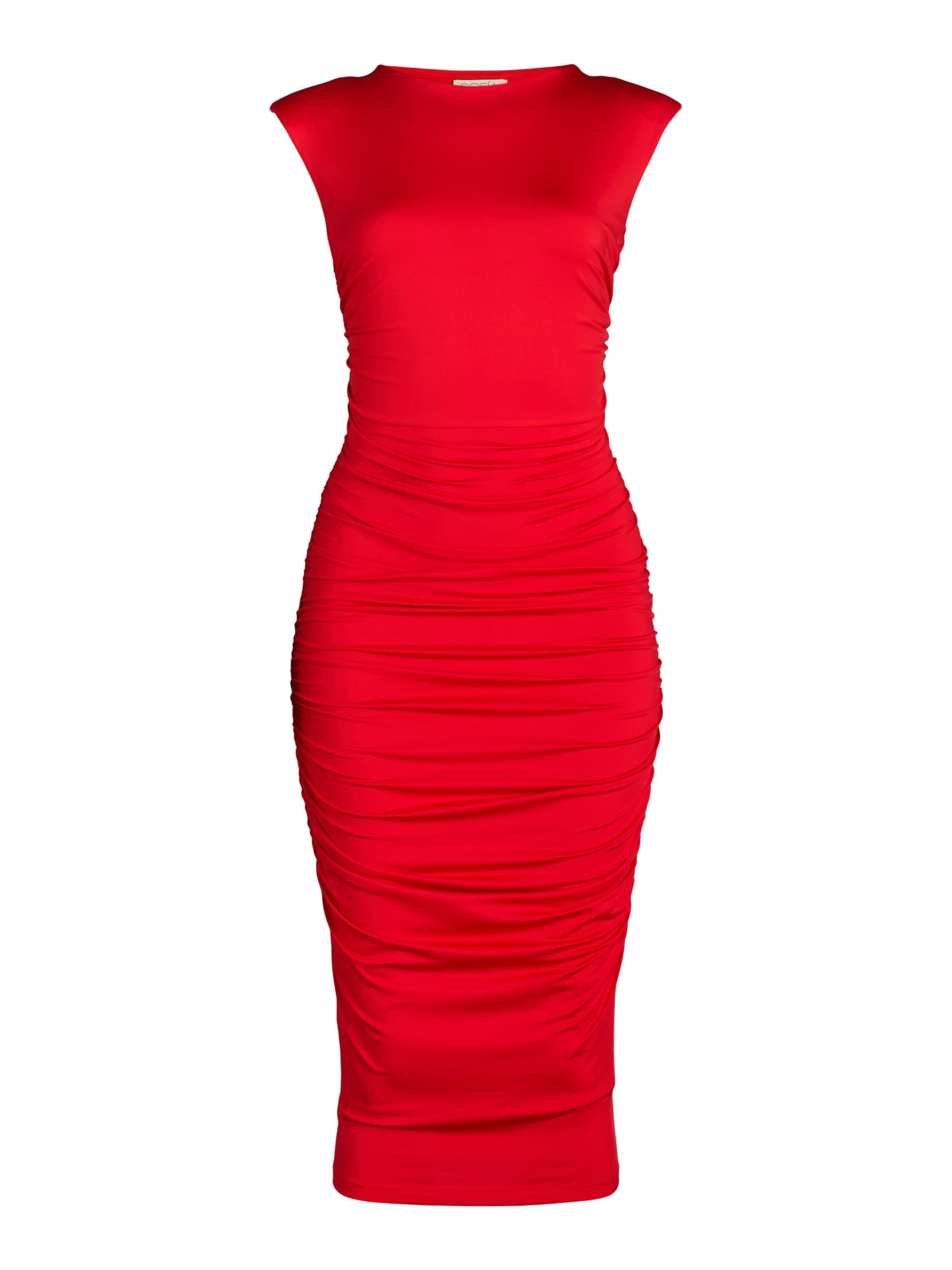 Sofia Jeans Women's and Women's Plus Sleeveless Open Back Midi Dress, Below Knee Length, Sizes XS-5X