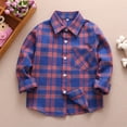 thumbnail image 3 of Ruyang Toddler Kids Flannel Shirts Holiday Outfit Boys Girls Plaid Button Down Shirts 2-11 Years Kids Casual Buffalo Sweatshirts, 3 of 3