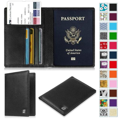 RFID Blocking Passport Holder Travel Wallet Leather Case Cover Securely Holds US 
