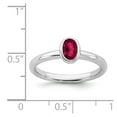 thumbnail image 5 of 925 Sterling Silver Stackable Expressions Oval Created Ruby Ring Size: 5; for Adults and Teens; for Women and Men, 5 of 5
