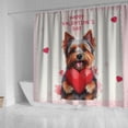 thumbnail image 4 of Happy Valentine's Day Yorkshire Terrier Brings Love Heart Shower Curtain Yorkie Dog Lover Gifts Waterproof Bathroom Bathtub Curtain - 02028, 4 of 5