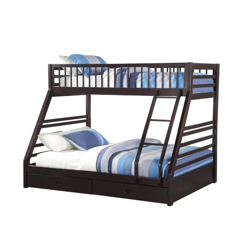 Acme Jason Xl Twin Over Queen Bunk Bed, Bunk Beds With Queen Size Mattress