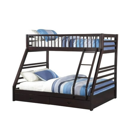 Acme Jason Xl Twin Over Queen Bunk Bed With Drawer In Espresso