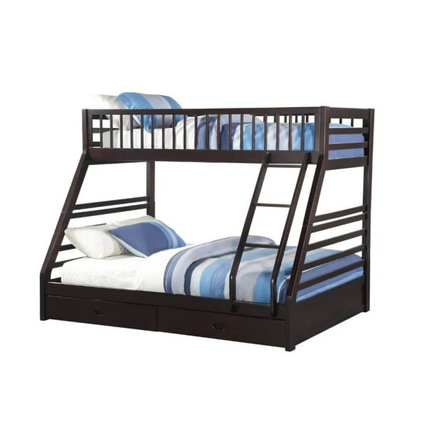 Acme Jason Xl Twin Over Queen Bunk Bed, Queen And Twin Size Bunk Beds