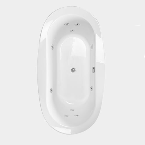 WaterTech Acrylic 66 in. x 36 in. Center Drain DropIn Whirlpool Tub