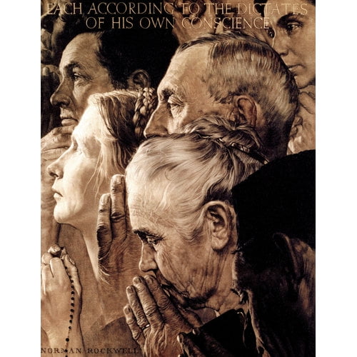 Marmont Hill "Freedom of Worship" by Norman Rockwell Painting Print on Canvas