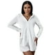 thumbnail image 2 of Mono cálido con capucha y orejas para mujer, pantalones cortos de manga larga, mono corto con cremallera y bolsillo, ropa de dormir para el hogar, tops de poliéster para mujer, 2 of 8