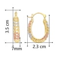 thumbnail image 4 of Arracada Perforada Oval 3 Colores Chapa de Oro 18K Horoz WH792, 4 of 4