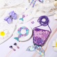 thumbnail image 3 of Juego de 6 Piezas de Collar y Pulsera de Sirena, Sirena para niñas, Incluye Collar de Perlas Falsas, Pulsera, Monedero, Anillo, Lazo, Clip para el Cabello, Pendientes, Anillo de simulación, 3 of 5